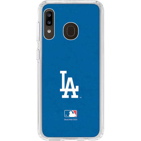 MLB Los Angeles Dodgers - Solid Distressed Galaxy A20 Clear Case